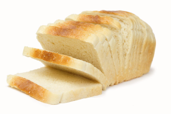 Loaf of sliced white bread