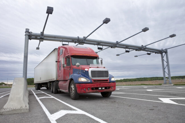 Truck at weigh station