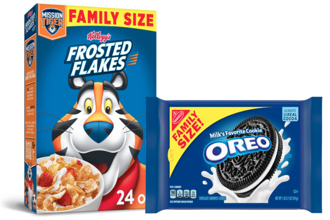 Kellogg's Frosted Flakes and Mondelez Oreos