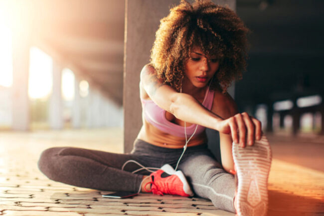 Runner stretching