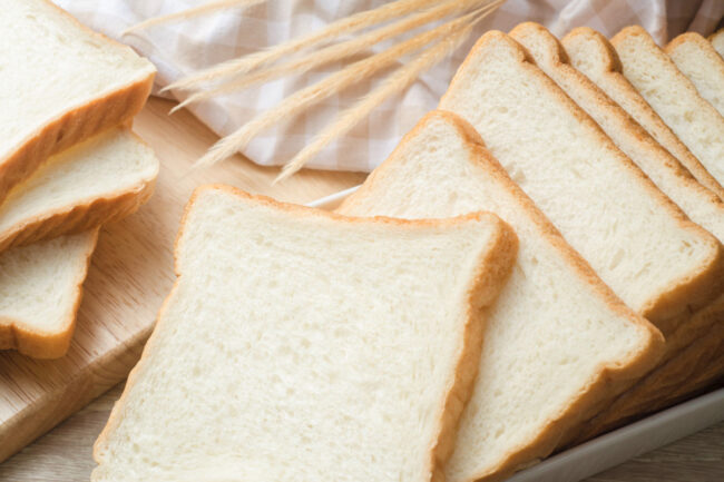 Slices of white bread