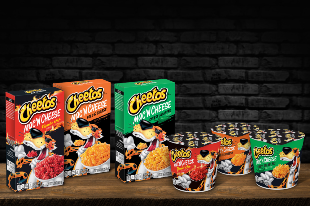 Cheetos Mac N' Cheese single boxes and cups