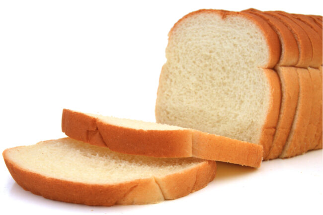 Sliced white bread