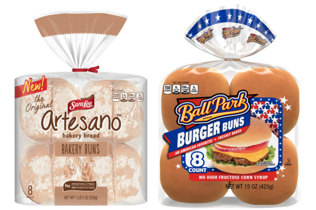 Sara Lee Artesano and Ball Park hamburger buns