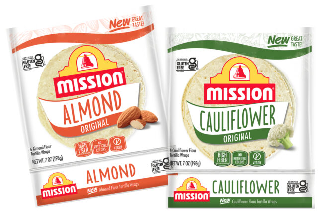 Mission Foods almond flour tortillas and cauliflower tortillas