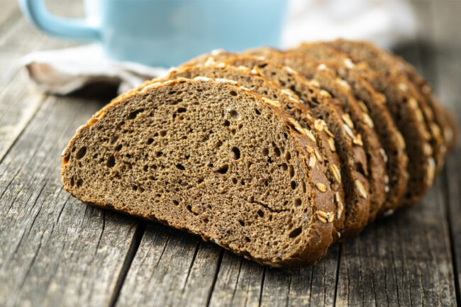 Sliced whole grain bread