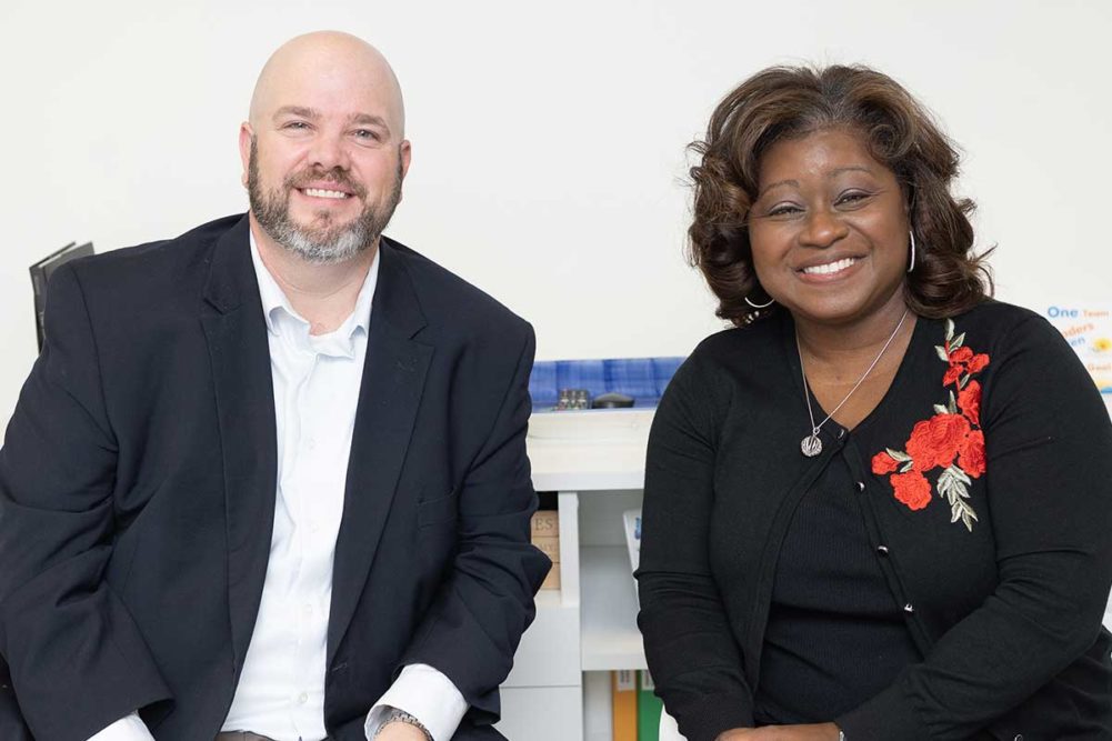 Mike Porter (left) president and chief operating officer of New Horizons Baking Co., and Trina Bediako, chief executive officer of New Horizons Baking Co.