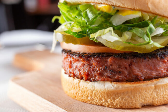 Plant-based burger patty.