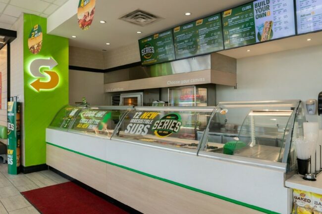 Subway restaurant counter