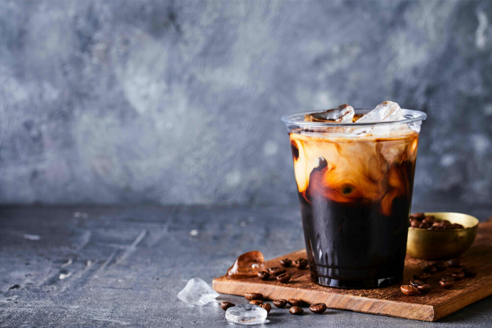 Iced coffee with cream