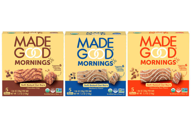 MadeGood Mornings Soft Baked Oat Bars