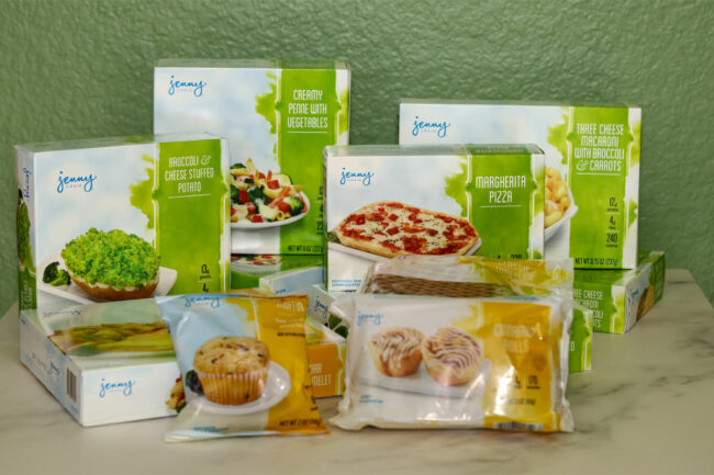 Assortment of Jenny Craig food items