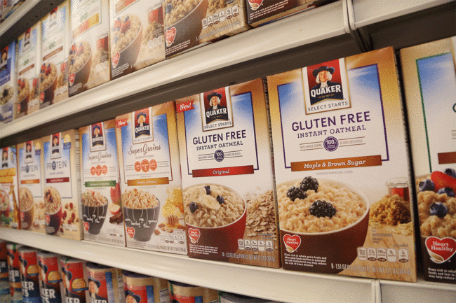 Boxes of Quaker Oatmeal