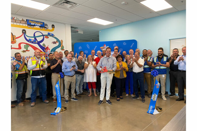 Ribbon cutting at new J&J Snack Foods facility. 