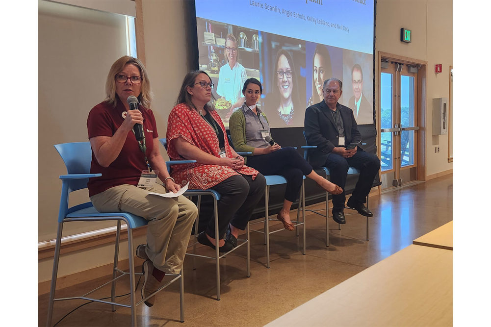 From left: Laurie Scanlin, PhD, of Ardent Mills; Angie Echols of Bay State Milling Co.; Kelly LeBlanc of Oldways; and Neil Doty, PhD, of the Northern Crops Institute.