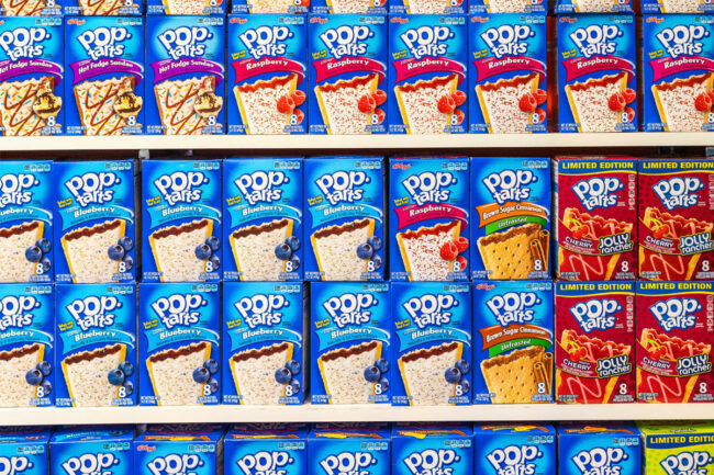 Assortment of different Pop Tart flavors. 