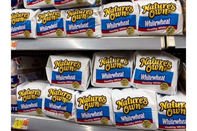 Nature's Own Bread at Walmart. 