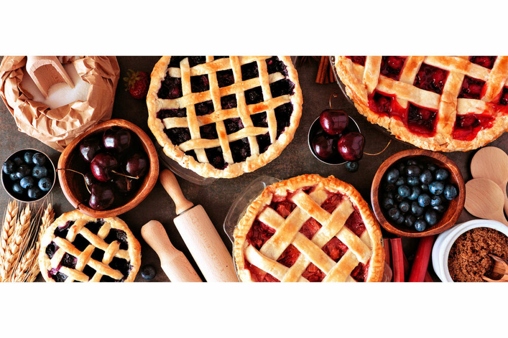 Assortment of pies and cobblers. 