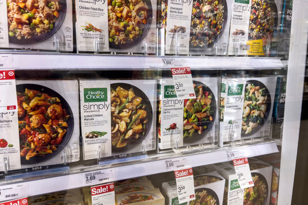 Conagra products in frozen aisle at the supermarket. 