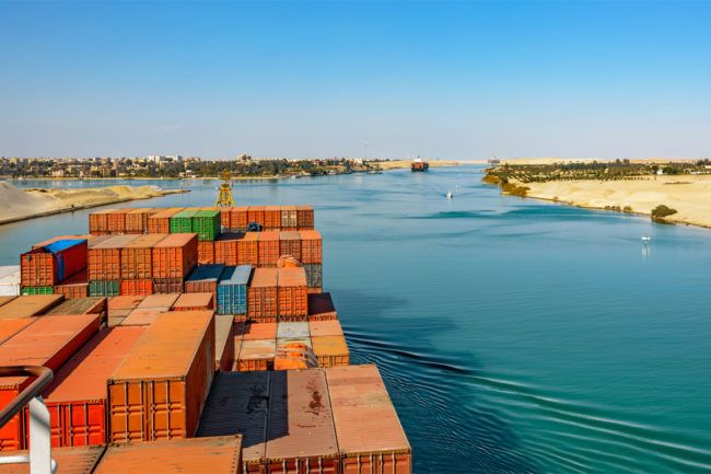 Shipping Barge on Red Sea.