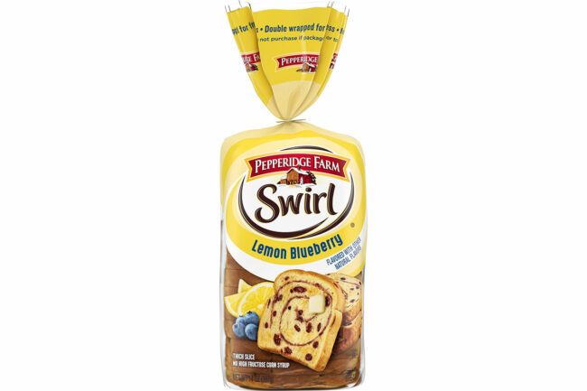 A package of Pepperidge Farm lemon blueberry swirl. 