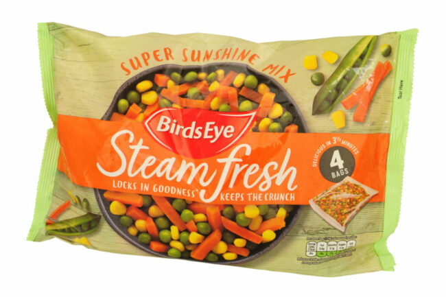 A bag of frozen vegetables from Conagra. 