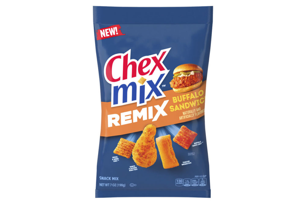 Bag of Chex Mix buffalo sandwich. 