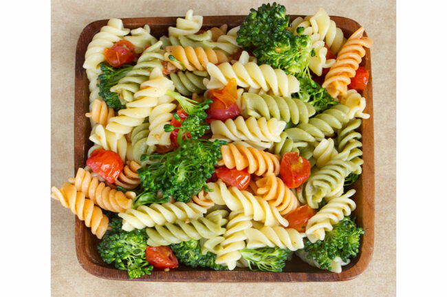 Fresh pasta salad. 