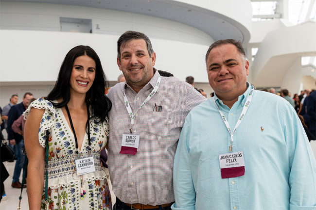 (from left) Kaitlin Crawford of Western Sugar, Carlos Rionda of Zucarmex USA and Juan Carlos Felix of Zucarmex USA.