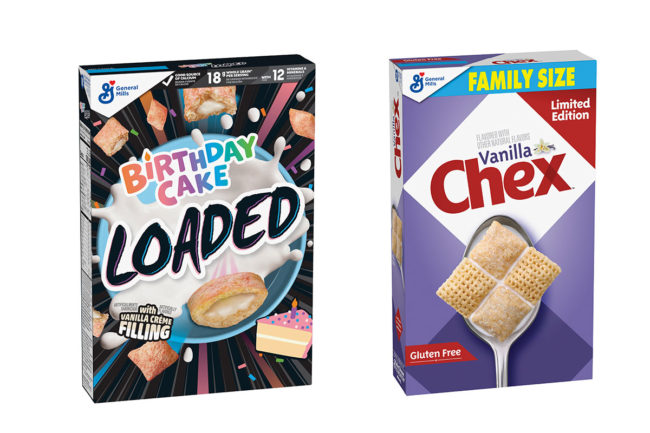 Two boxes of the new General Mills cereals. 