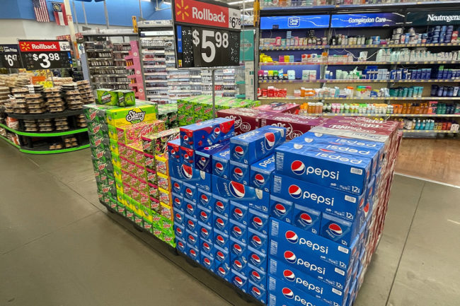 Soda display at Walmart. 