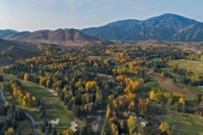 Ariel view of Sun Valley, Idaho.