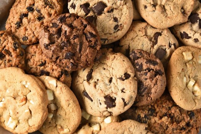 Assortment of different cookies. 