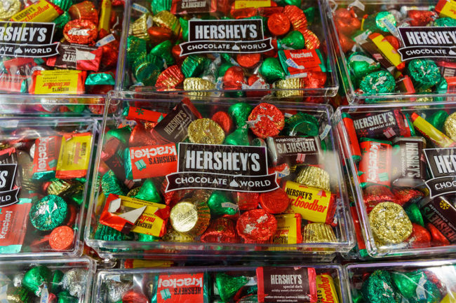Hershey Chocolate World box of candies. 