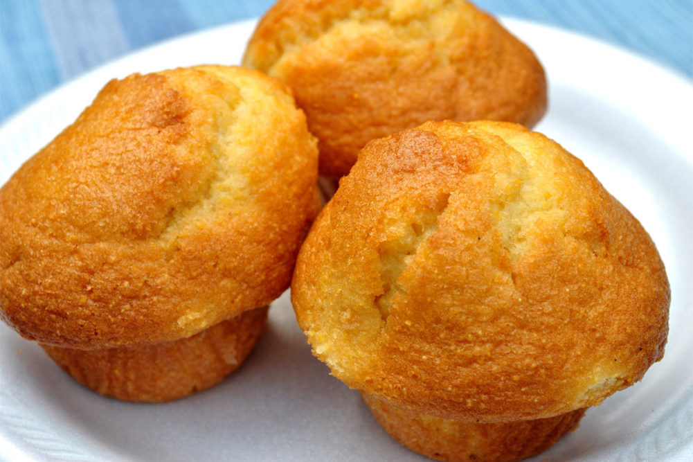 3 cornbread muffins. 