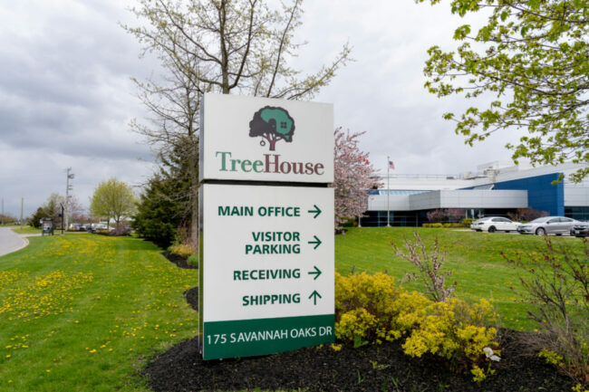 Treehouse Foods headquarters sign. 