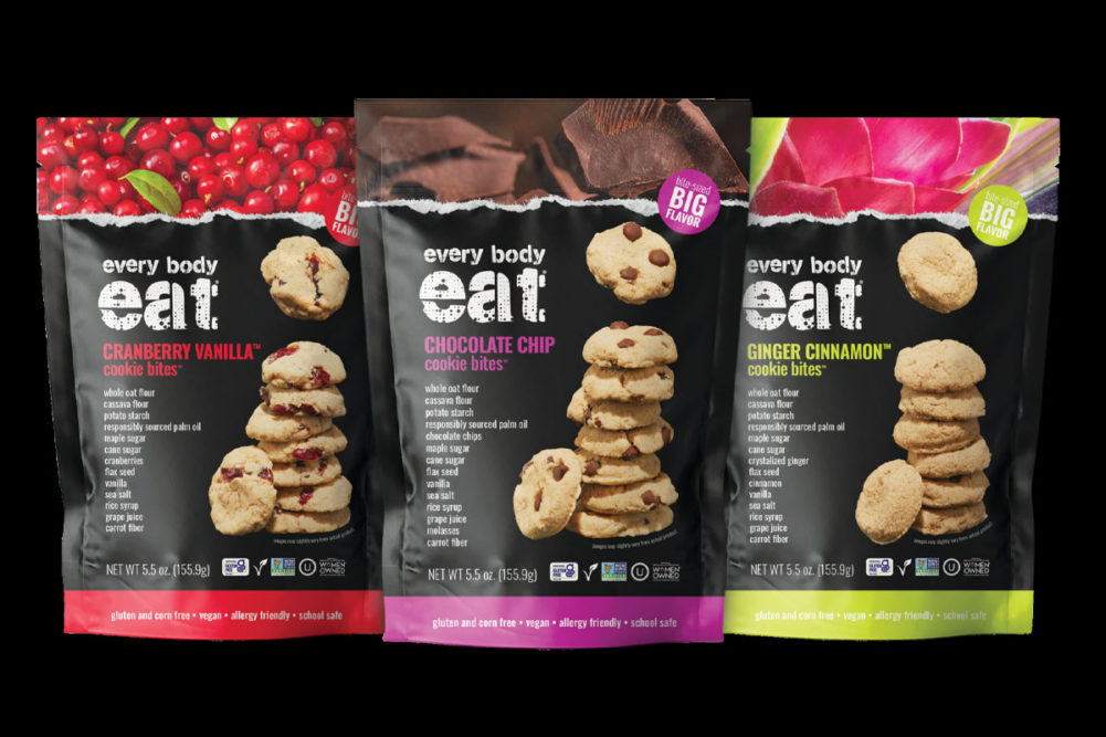 New product bags for Every Body Eat cookies. 