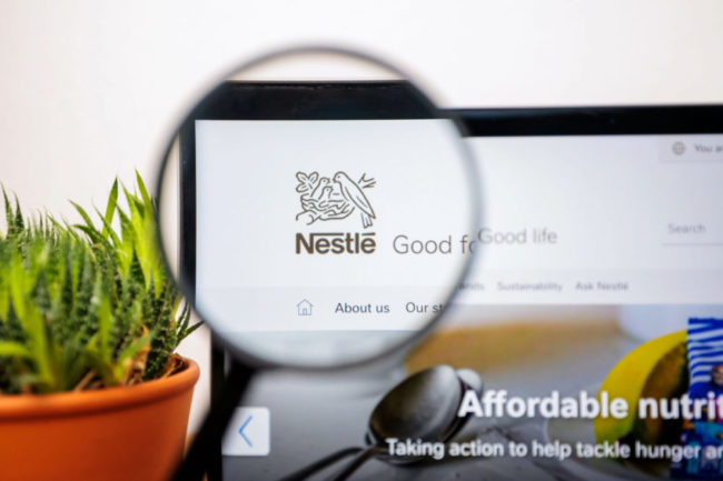 Nestle logo on website. 