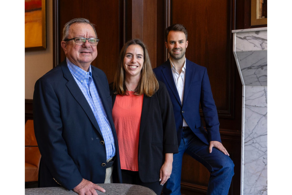 (from left): Bob Peterson, Erica Venancio and Zach Helder.