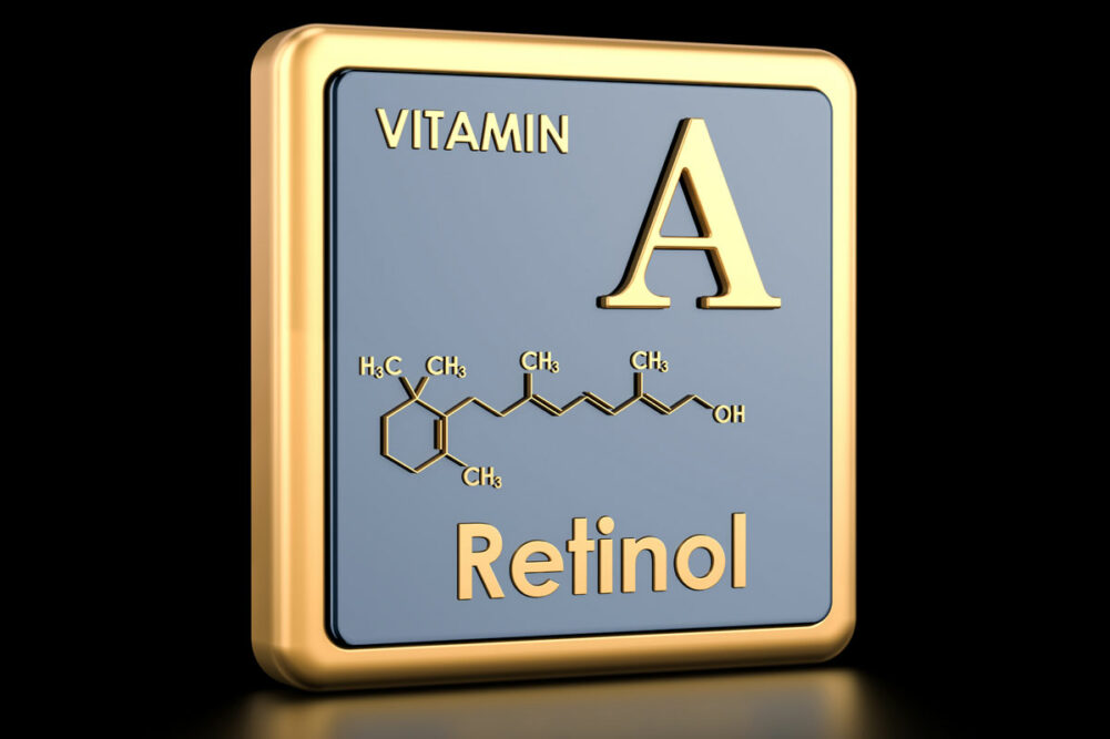 Vitamin A chart with chemical makeup. 