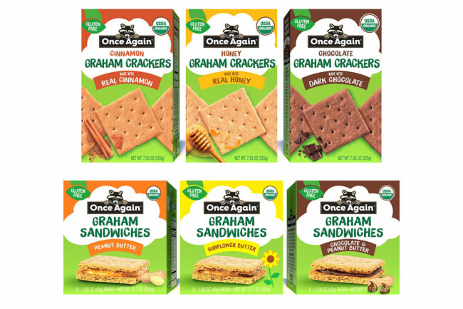 Boxes of Once Again Graham Crackers. 