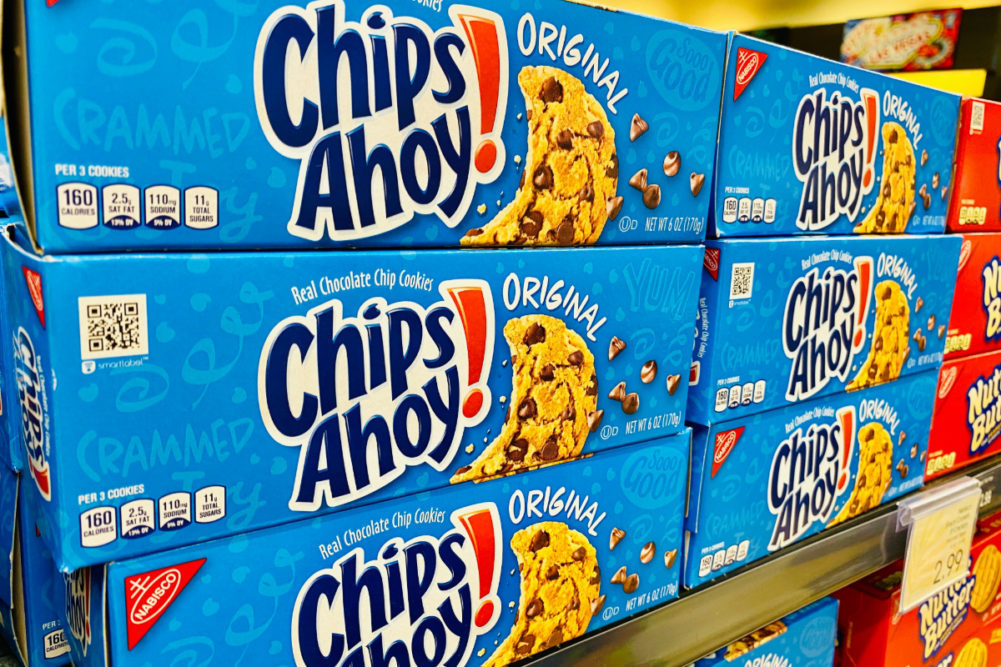 Chips Ahoy! cookies in the grocery store. 