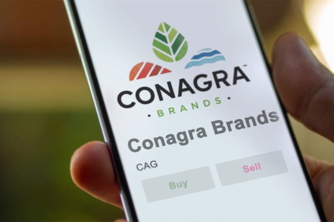 Conagra logo on cellphone. 