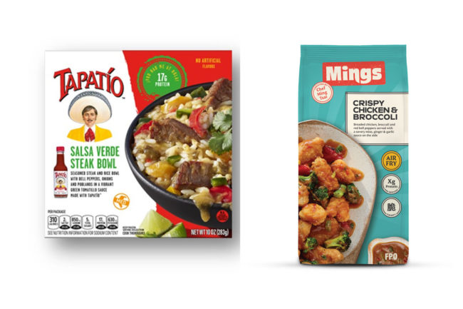 Boxes of Mings and Tapatío foods. 