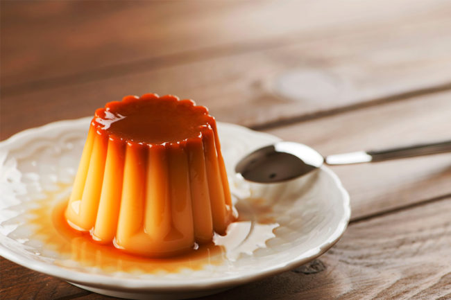 Plate of flan. 