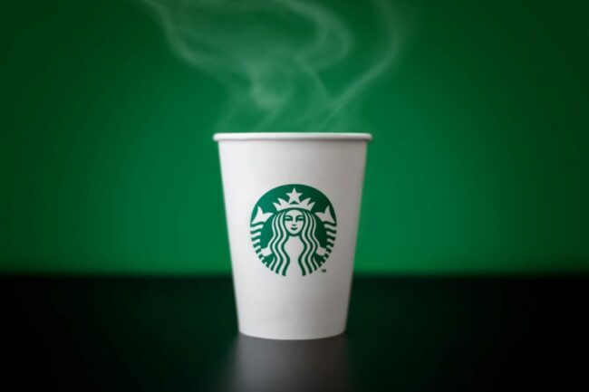 Cup of Starbucks coffee. 