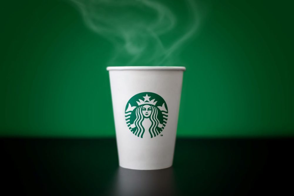 Cup of Starbucks coffee. 