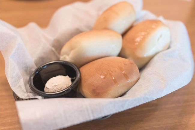 Basked of Texas Roadhouse rolls. 