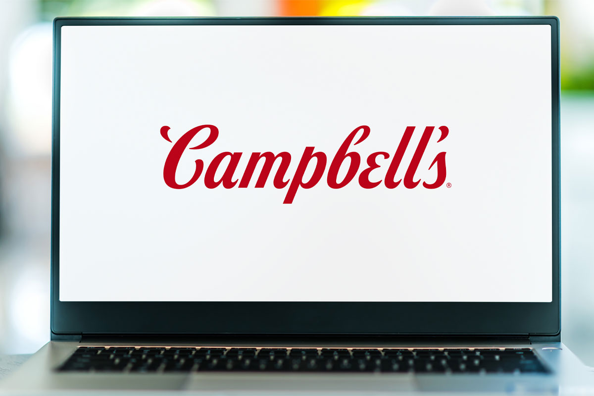 Campbell's Logo on laptop.