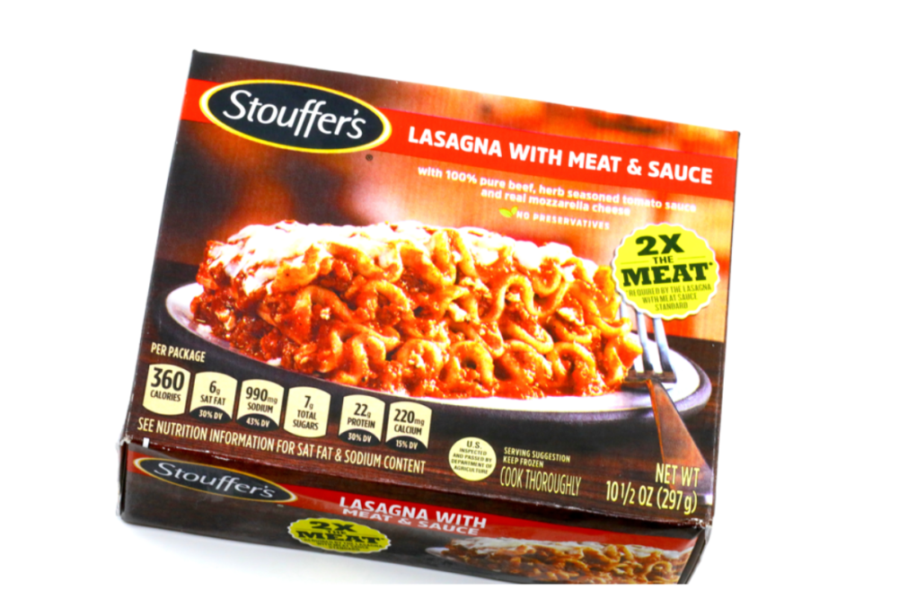 Box of Stouffer's lasagna. 